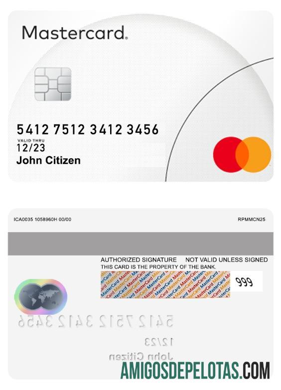 Mastercard Sample Psd Classic Design real example